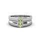 1 - Xavier 0.28 ctw Peridot Three Stone High Polished Men Wedding Band (8.50 mm) 