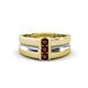 1 - Xavier 0.28 ctw Red Garnet Three Stone High Polished Men Wedding Band (8.50 mm) 