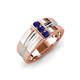 3 - Xavier 0.25 ctw Blue Sapphire Three Stone High Polished Men Wedding Band (8.50 mm) 