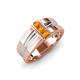 3 - Xavier 0.21 ctw Citrine Three Stone High Polished Men Wedding Band (8.50 mm) 