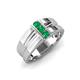 3 - Xavier 0.21 ctw Emerald Three Stone High Polished Men Wedding Band (8.50 mm) 