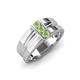 3 - Xavier 0.28 ctw Peridot Three Stone High Polished Men Wedding Band (8.50 mm) 