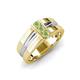 3 - Xavier 0.28 ctw Peridot Three Stone High Polished Men Wedding Band (8.50 mm) 