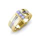 3 - Xavier 0.24 ctw Tanzanite Three Stone High Polished Men Wedding Band (8.50 mm) 