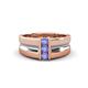 1 - Xavier 0.24 ctw Tanzanite Three Stone High Polished Men Wedding Band (8.50 mm) 