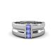 1 - Xavier 0.24 ctw Tanzanite Three Stone High Polished Men Wedding Band (8.50 mm) 