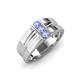 3 - Xavier 0.24 ctw Tanzanite Three Stone High Polished Men Wedding Band (8.50 mm) 