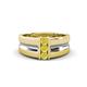 1 - Xavier 0.24 ctw Yellow Diamond Three Stone High Polished Men Wedding Band (8.50 mm) 