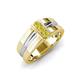 3 - Xavier 0.24 ctw Yellow Diamond Three Stone High Polished Men Wedding Band (8.50 mm) 