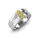 3 - Xavier 0.24 ctw Yellow Diamond Three Stone High Polished Men Wedding Band (8.50 mm) 