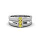 1 - Xavier 0.24 ctw Yellow Diamond Three Stone High Polished Men Wedding Band (8.50 mm) 