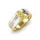 3 - Xavier 0.25 ctw Yellow Sapphire Three Stone High Polished Men Wedding Band (8.50 mm) 