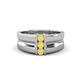 1 - Xavier 0.25 ctw Yellow Sapphire Three Stone High Polished Men Wedding Band (8.50 mm) 