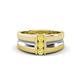 1 - Xavier 0.25 ctw Yellow Sapphire Three Stone High Polished Men Wedding Band (8.50 mm) 