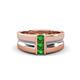 1 - Xavier 0.28 ctw Green Garnet Three Stone High Polished Men Wedding Band (8.50 mm) 