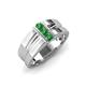 3 - Xavier 0.28 ctw Green Garnet Three Stone High Polished Men Wedding Band (8.50 mm) 