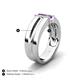 4 - Xavier 0.21 ctw Amethyst Three Stone High Polished Men Wedding Band (8.50 mm) 