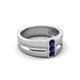 5 - Xavier 0.25 ctw Blue Sapphire Three Stone High Polished Men Wedding Band (8.50 mm) 