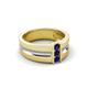 5 - Xavier 0.25 ctw Blue Sapphire Three Stone High Polished Men Wedding Band (8.50 mm) 