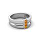 5 - Xavier 0.21 ctw Citrine Three Stone High Polished Men Wedding Band (8.50 mm) 