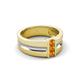 5 - Xavier 0.21 ctw Citrine Three Stone High Polished Men Wedding Band (8.50 mm) 