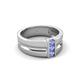 5 - Xavier 0.24 ctw Tanzanite Three Stone High Polished Men Wedding Band (8.50 mm) 