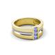 5 - Xavier 0.24 ctw Tanzanite Three Stone High Polished Men Wedding Band (8.50 mm) 