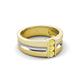 5 - Xavier 0.25 ctw Yellow Sapphire Three Stone High Polished Men Wedding Band (8.50 mm) 