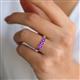 3 - Wendy 1.00 ctw (4.00 mm) Round Amethyst Side Gallery 5 Stone Wedding Band 