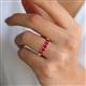 3 - Wendy 1.30 ctw (4.00 mm) Round Ruby Side Gallery 5 Stone Wedding Band 