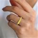 3 - Wendy 1.25 ctw (4.00 mm) Round Yellow Diamond Side Gallery 5 Stone Wedding Band 