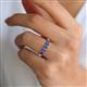 3 - Wendy 1.00 ctw (4.00 mm) Round Iolite Side Gallery 5 Stone Wedding Band 