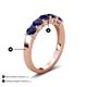 4 - Wendy 1.50 ctw (4.00 mm) Round Blue Sapphire Side Gallery 5 Stone Wedding Band 