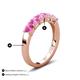 4 - Wendy 1.32 ctw (4.00 mm) Round Pink Sapphire Side Gallery 5 Stone Wedding Band 