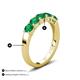 4 - Wendy 1.00 ctw (4.00 mm) Round Emerald Side Gallery 5 Stone Wedding Band 