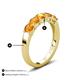 4 - Wendy 1.00 ctw (4.00 mm) Round Citrine Side Gallery 5 Stone Wedding Band 