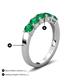 4 - Wendy 1.00 ctw (4.00 mm) Round Emerald Side Gallery 5 Stone Wedding Band 