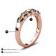 4 - Wendy 1.19 ctw (4.00 mm) Round Smoky Quartz Side Gallery 5 Stone Wedding Band 