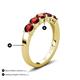 4 - Wendy 1.58 ctw (4.00 mm) Round Red Garnet Side Gallery 5 Stone Wedding Band 