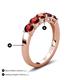 4 - Wendy 1.58 ctw (4.00 mm) Round Red Garnet Side Gallery 5 Stone Wedding Band 