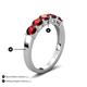 4 - Wendy 1.58 ctw (4.00 mm) Round Red Garnet Side Gallery 5 Stone Wedding Band 