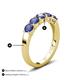 4 - Wendy 1.00 ctw (4.00 mm) Round Iolite Side Gallery 5 Stone Wedding Band 