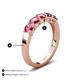 4 - Wendy 1.00 ctw (4.00 mm) Round Pink Tourmaline Side Gallery 5 Stone Wedding Band 