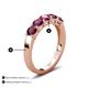 4 - Wendy 1.58 ctw (4.00 mm) Round Rhodolite Garnet Side Gallery 5 Stone Wedding Band 