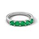 6 - Wendy 1.00 ctw (4.00 mm) Round Emerald Side Gallery 5 Stone Wedding Band 