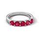 6 - Wendy 1.30 ctw (4.00 mm) Round Ruby Side Gallery 5 Stone Wedding Band 