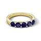 6 - Wendy 1.50 ctw (4.00 mm) Round Blue Sapphire Side Gallery 5 Stone Wedding Band 