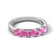 6 - Wendy 1.32 ctw (4.00 mm) Round Pink Sapphire Side Gallery 5 Stone Wedding Band 