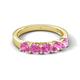 6 - Wendy 1.32 ctw (4.00 mm) Round Pink Sapphire Side Gallery 5 Stone Wedding Band 