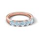 6 - Wendy 1.00 ctw (4.00 mm) Round Aquamarine Side Gallery 5 Stone Wedding Band 